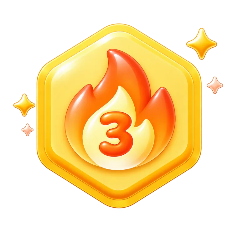 3-day streak badge