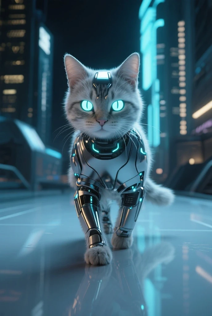AI-generated futuristic cat